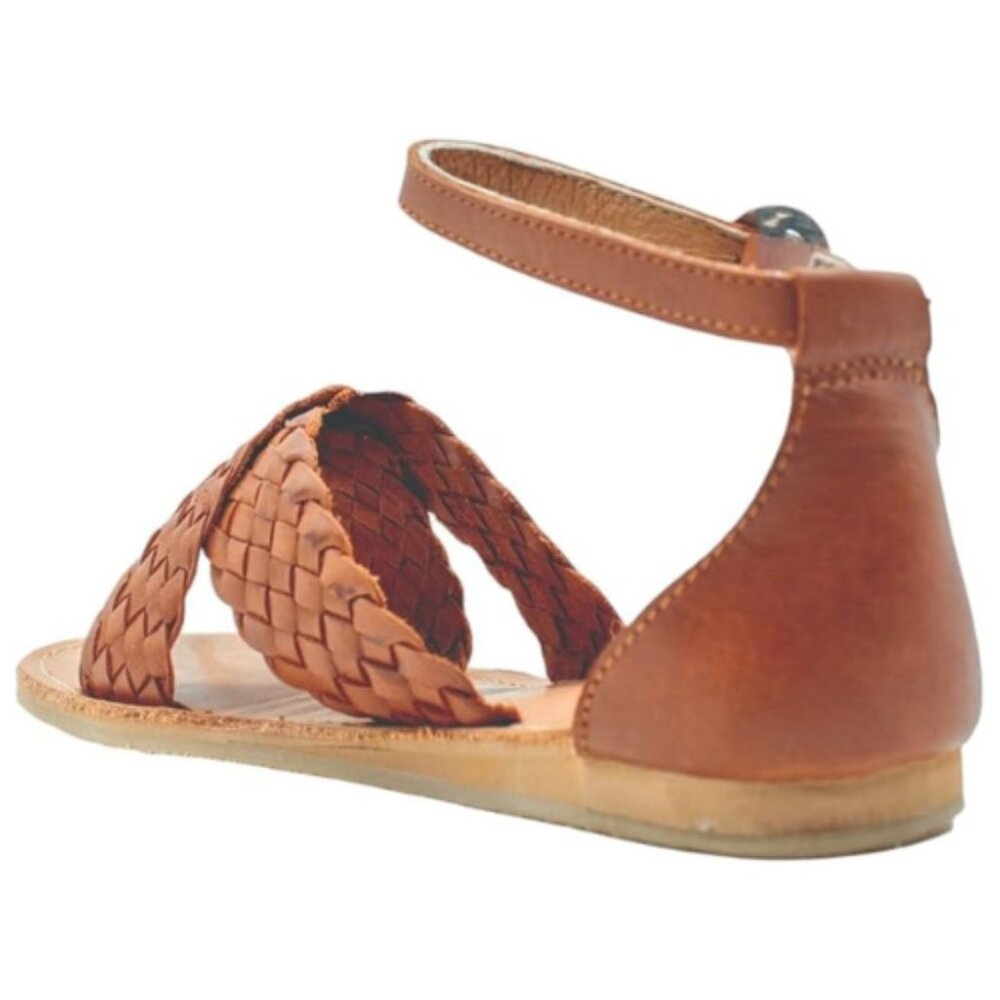 Women's Sayulita Flat Leather Sandal Huarache Size 6, COGNAC, Made in Mexico - Picture 4 of 9